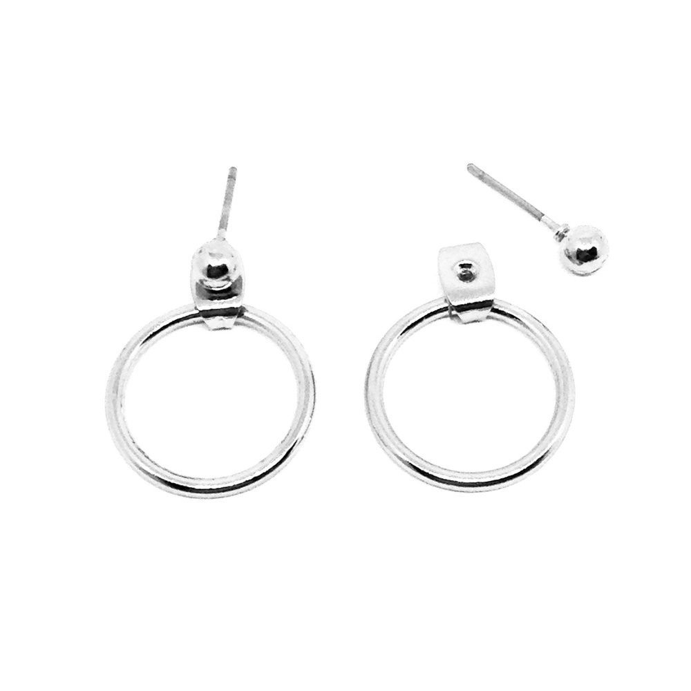 SOLD OUT Earrings Ball with Circle Jacket Silver